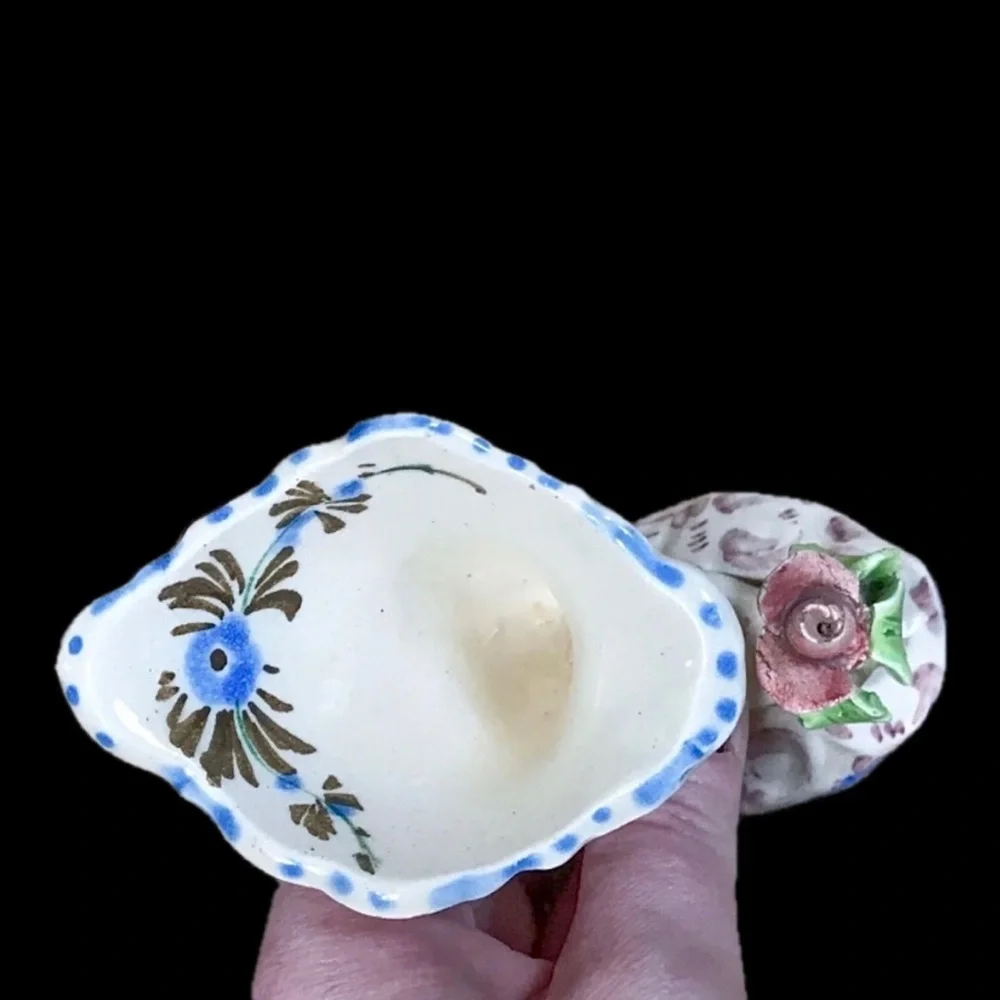 Mini Italian Floral Rose Cornucopia Vase Feminine Romance Cottagecore Italy